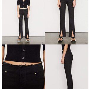 FRAME Cut Off Waist Mini Boot Slit Jean - Size 27 - colour Film Noir